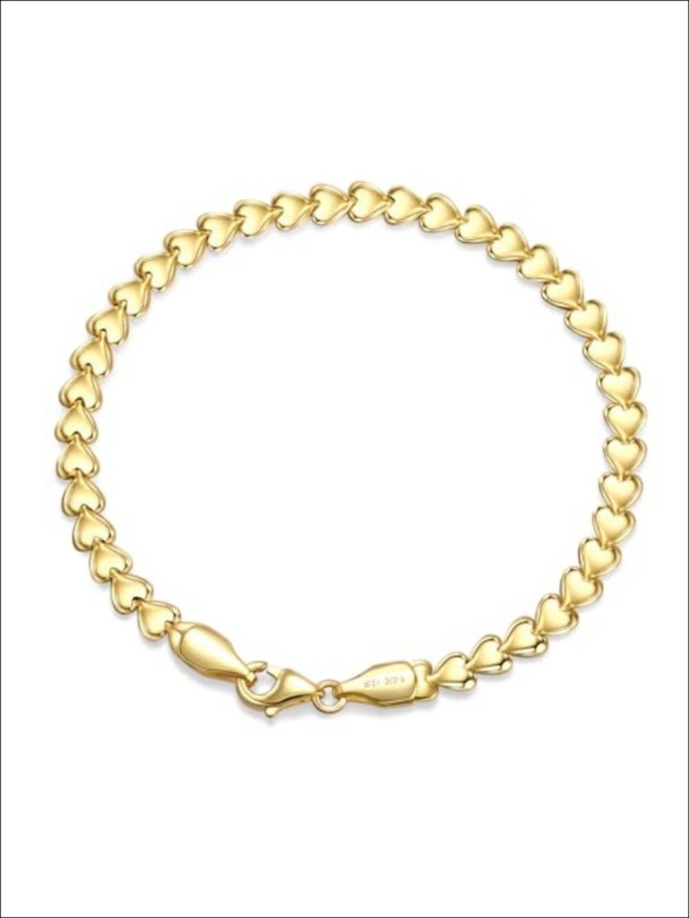 14K Gold-Filled Heart Bracelet Women Dainty Stackable Gift